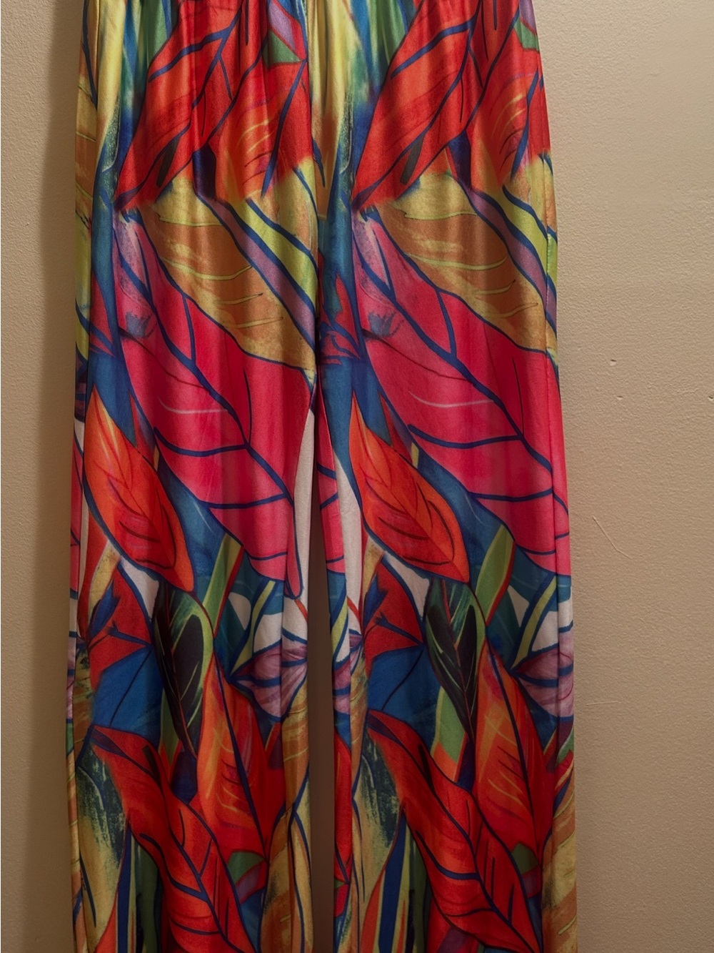 Vibrant Multi-Color Wide-Leg Printed Pants